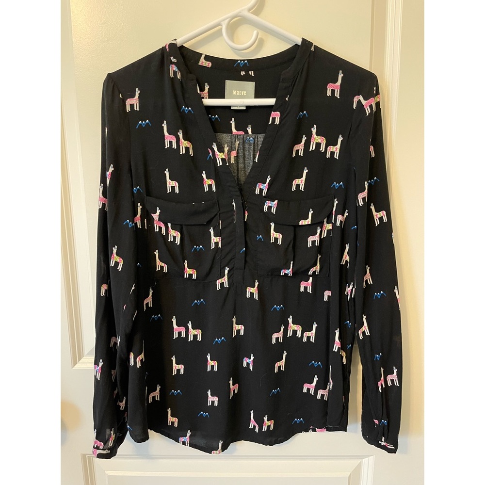 Anthropologie Maeve Llama Pull-over Blouse